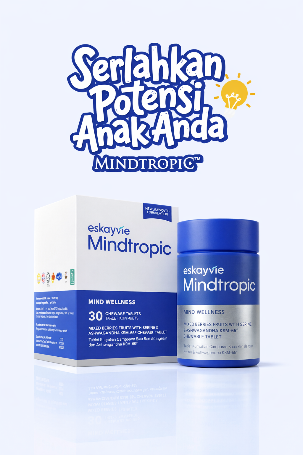 Eskayvie Mindtropic suplemen minda untuk pelajar SPM